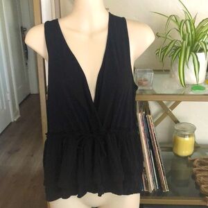 EUC J. Crew Drop Waist Black Knit Top✨ Sz Small✨ Boho ✨ $78